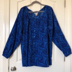Silhouettes Woman’s 3X Multicolored Blue Blouse